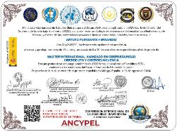 Muestra de diploma universitario internacional
